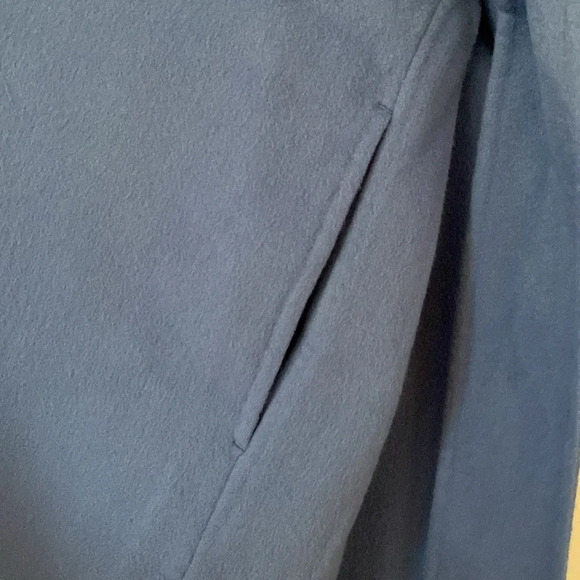 Zimmermann Fringed Wool Coat Wrap Robe‎ Style Trench Coat Periwinkle Blue Size 3 - Picture 9 of 12